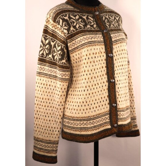 Vintage Womens Italian Wool & Acrylic Cardigan Sweater With Metal Buttons Size M - Picture 2 of 14